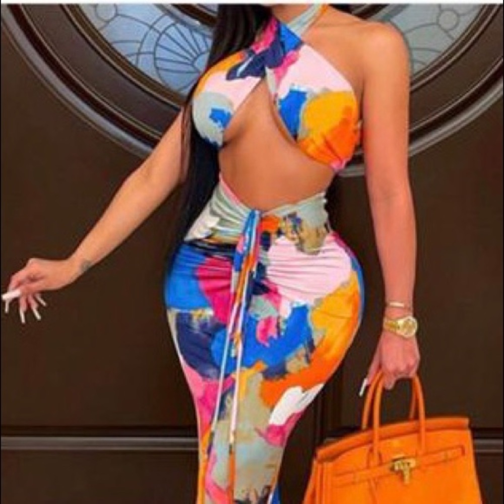 Summer Multicolored skirt set